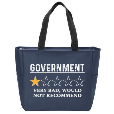 Government One Star Very Bad Would Not Recommend Shirt Funny Government One Star Zip Tote Bag