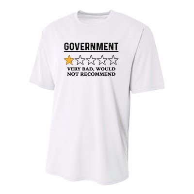 Government One Star Very Bad Would Not Recommend Shirt Funny Government One Star Youth Performance Sprint T-Shirt