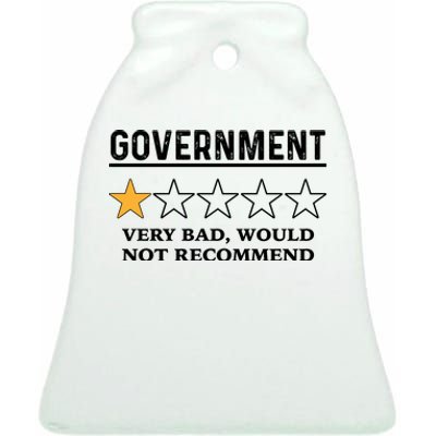 Government One Star Very Bad Would Not Recommend Shirt Funny Government One Star Ceramic Bell Ornament