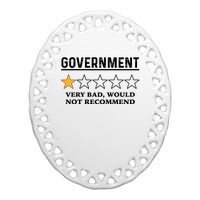 Government One Star Very Bad Would Not Recommend Shirt Funny Government One Star Ceramic Oval Ornament