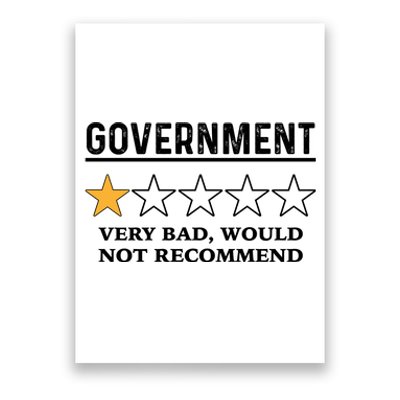 Government One Star Very Bad Would Not Recommend Shirt Funny Government One Star Poster