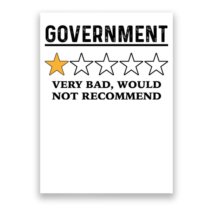 Government One Star Very Bad Would Not Recommend Shirt Funny Government One Star Poster