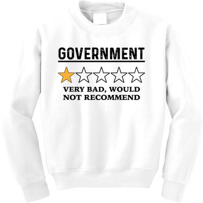 Government One Star Very Bad Would Not Recommend Shirt Funny Government One Star Kids Sweatshirt