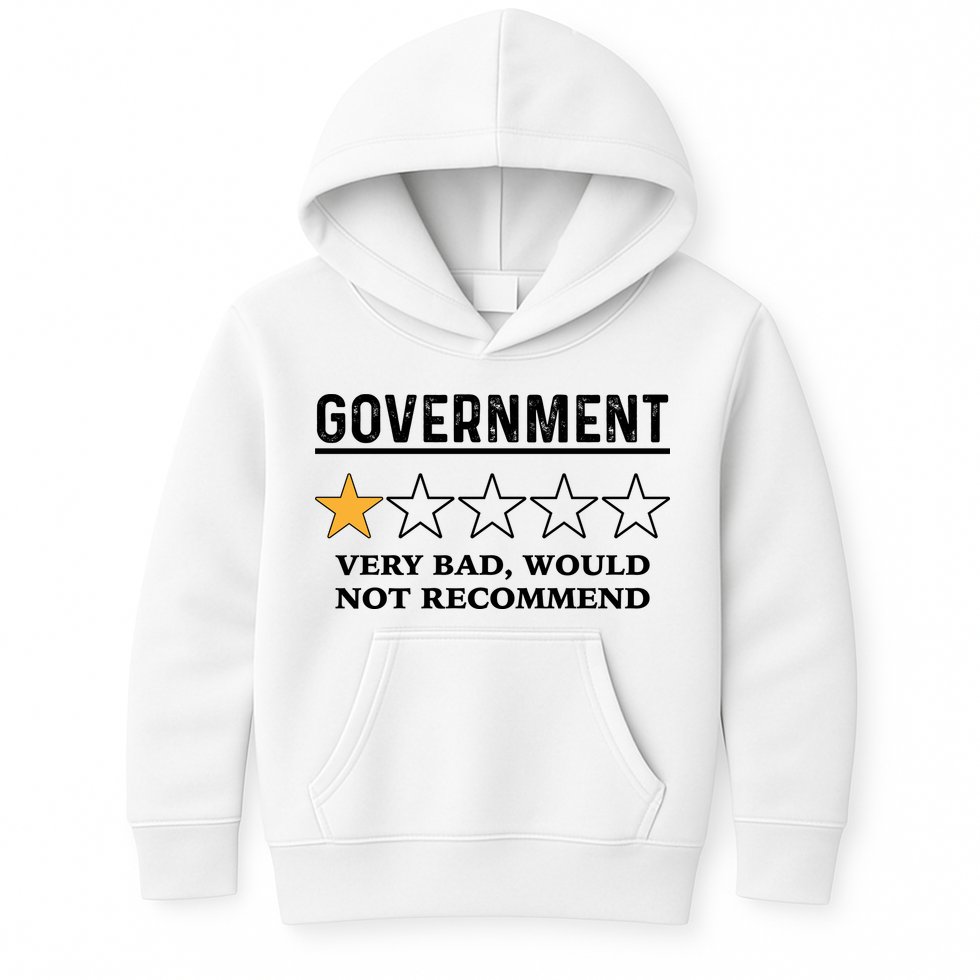 Government One Star Very Bad Would Not Recommend Shirt Funny Government One Star Kids Hoodie