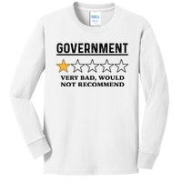 Government One Star Very Bad Would Not Recommend Shirt Funny Government One Star Kids Long Sleeve Shirt