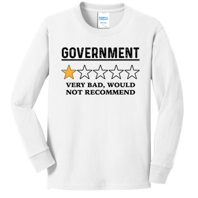 Government One Star Very Bad Would Not Recommend Shirt Funny Government One Star Kids Long Sleeve Shirt