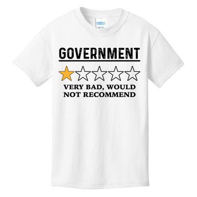 Government One Star Very Bad Would Not Recommend Shirt Funny Government One Star Kids T-Shirt