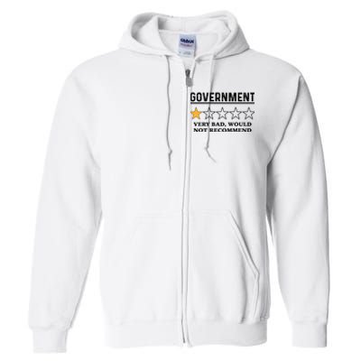 Government One Star Very Bad Would Not Recommend Shirt Funny Government One Star Full Zip Hoodie