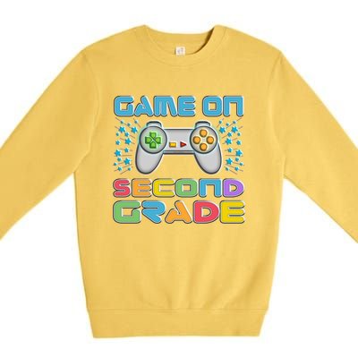 Game On Second Grade Gamers Back To School Gift Premium Crewneck Sweatshirt