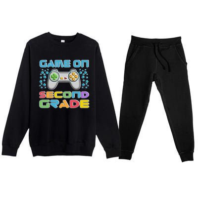 Game On Second Grade Gamers Back To School Gift Premium Crewneck Sweatsuit Set