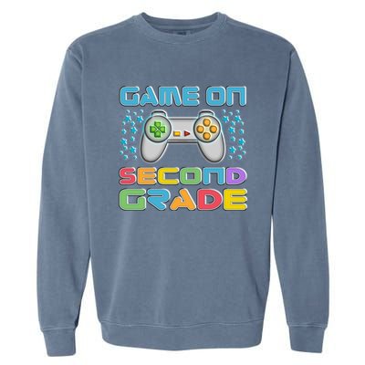 Game On Second Grade Gamers Back To School Gift Garment-Dyed Sweatshirt