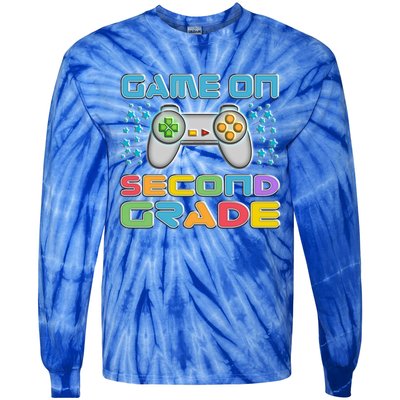 Game On Second Grade Gamers Back To School Gift Tie-Dye Long Sleeve Shirt