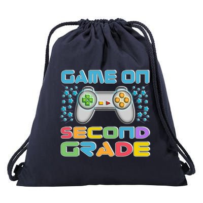 Game On Second Grade Gamers Back To School Gift Drawstring Bag