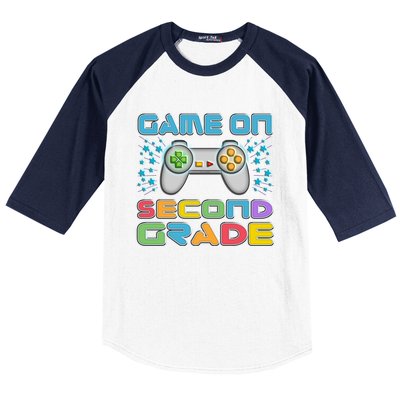 Game On Second Grade Gamers Back To School Gift Baseball Sleeve Shirt