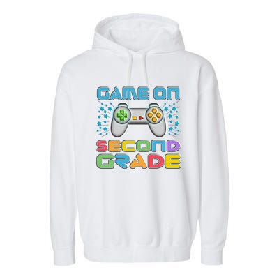 Game On Second Grade Gamers Back To School Gift Garment-Dyed Fleece Hoodie