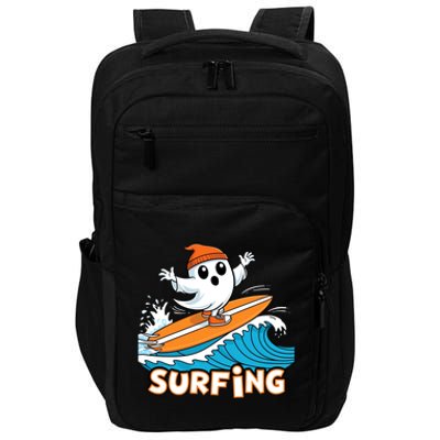 Ghost On Surfboard Funny Surfer Boy Halloween Costume Impact Tech Backpack