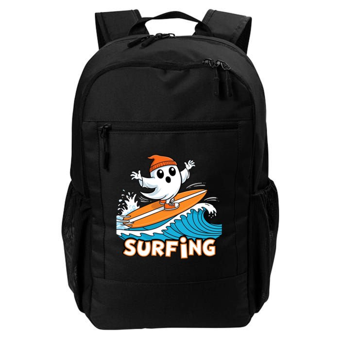 Ghost On Surfboard Funny Surfer Boy Halloween Costume Daily Commute Backpack