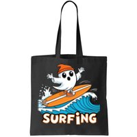 Ghost On Surfboard Funny Surfer Boy Halloween Costume Tote Bag