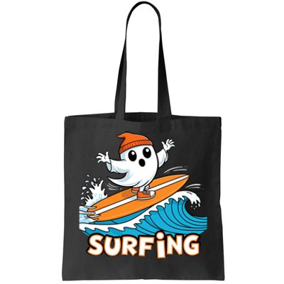 Ghost On Surfboard Funny Surfer Boy Halloween Costume Tote Bag