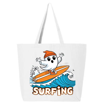 Ghost On Surfboard Funny Surfer Boy Halloween Costume 25L Jumbo Tote