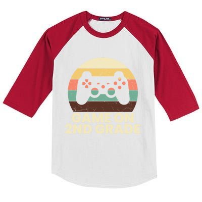 Game On Second Grade Gamer Cute 2Nd Grade Gift Kids Colorblock Raglan Jersey