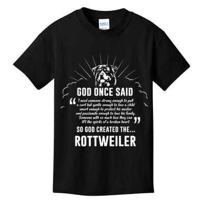 God Once Said Rottweiler Dog Gift Kids T-Shirt