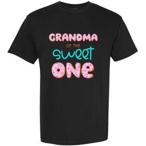 Grandma of Sweet One First Birthday Matching Family Donut Garment-Dyed Heavyweight T-Shirt