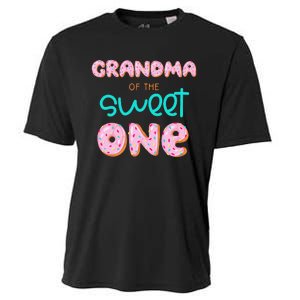 Grandma of Sweet One First Birthday Matching Family Donut Cooling Performance Crew T-Shirt