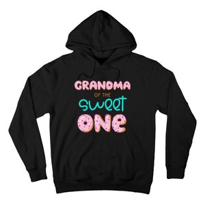 Grandma of Sweet One First Birthday Matching Family Donut Hoodie