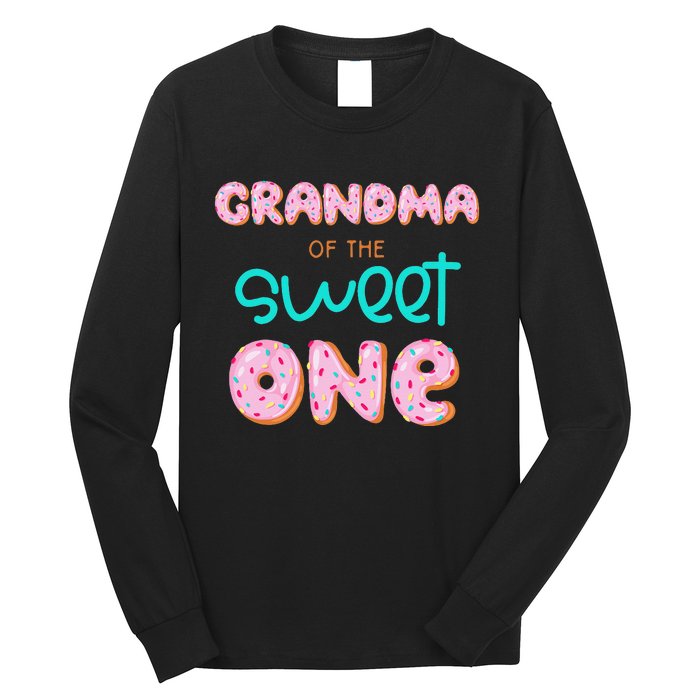 Grandma of Sweet One First Birthday Matching Family Donut Long Sleeve Shirt