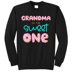 Grandma of Sweet One First Birthday Matching Family Donut Sweatshirt