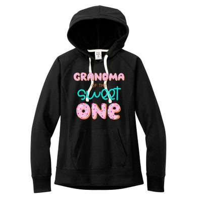 Grandma of Sweet One First Birthday Matching Family Donut Women's Fleece Hoodie