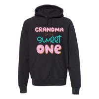 Grandma of Sweet One First Birthday Matching Family Donut Premium Hoodie