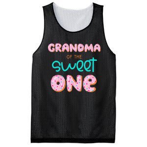 Grandma of Sweet One First Birthday Matching Family Donut Mesh Reversible Basketball Jersey Tank