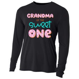 Grandma of Sweet One First Birthday Matching Family Donut Cooling Performance Long Sleeve Crew