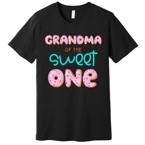 Grandma of Sweet One First Birthday Matching Family Donut Premium T-Shirt