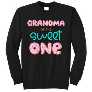 Grandma of Sweet One First Birthday Matching Family Donut Tall Sweatshirt