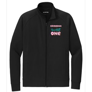 Grandma of Sweet One First Birthday Matching Family Donut Stretch Full-Zip Cadet Jacket