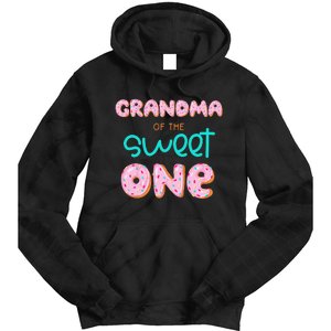 Grandma of Sweet One First Birthday Matching Family Donut Tie Dye Hoodie