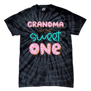 Grandma of Sweet One First Birthday Matching Family Donut Tie-Dye T-Shirt