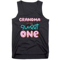 Grandma of Sweet One First Birthday Matching Family Donut Tank Top