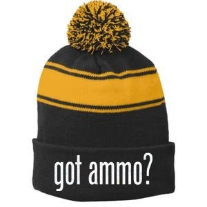 Got Ammo? Stripe Pom Pom Beanie