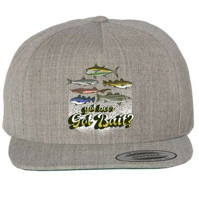 Got Beer Got Bait Fishing Wool Snapback Cap