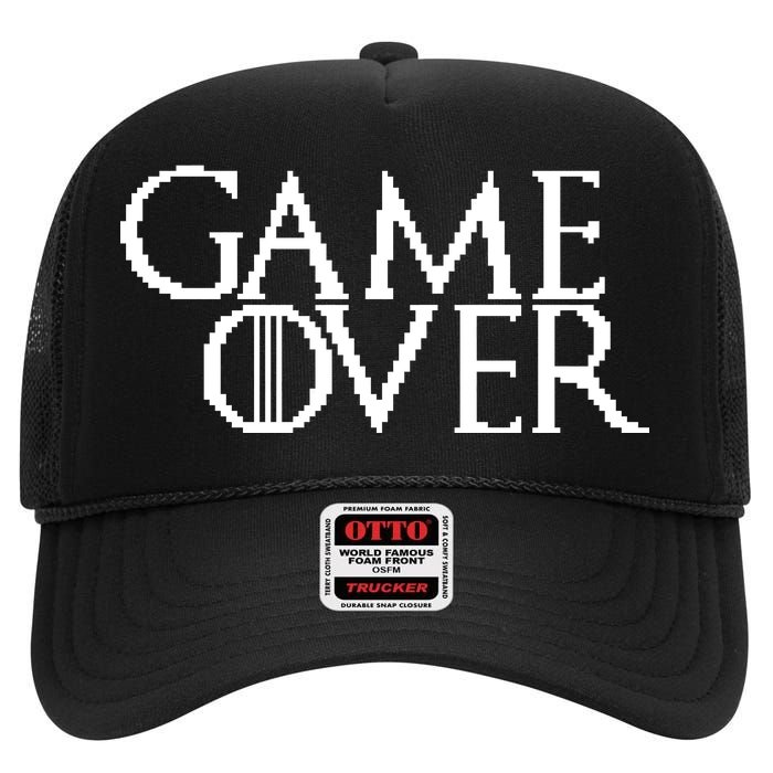 GOT Game Over Pixel  High Crown Mesh Back Trucker Hat