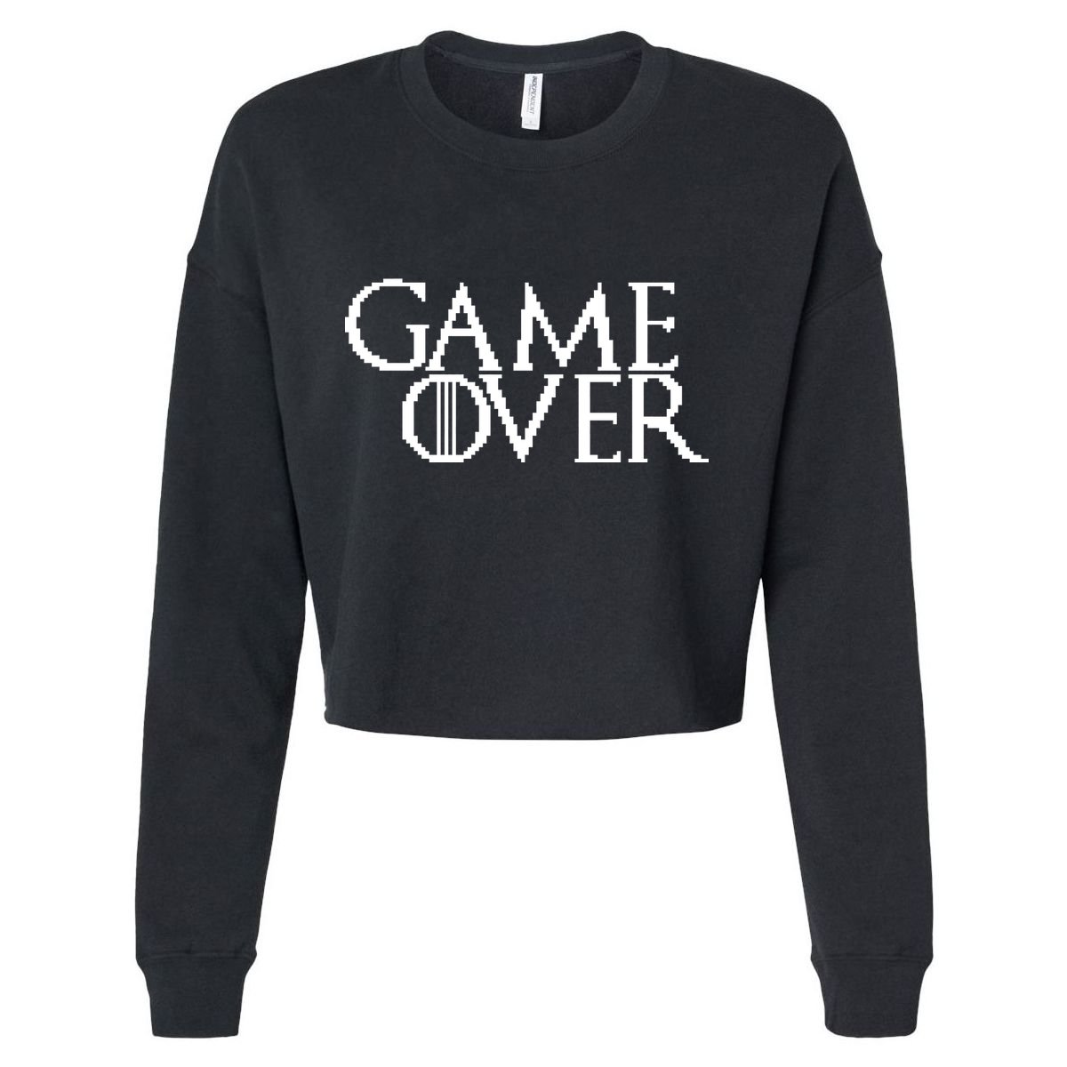 GOT Game Over Pixel  Cropped Pullover Crew