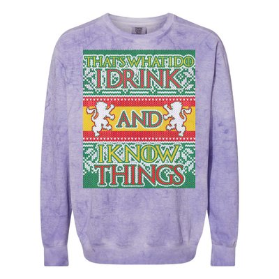 GOT I Drink and I Know Things Ugly Christmas Colorblast Crewneck Sweatshirt