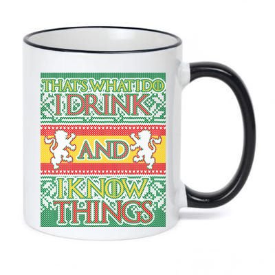 GOT I Drink and I Know Things Ugly Christmas 11oz Black Color Changing Mug