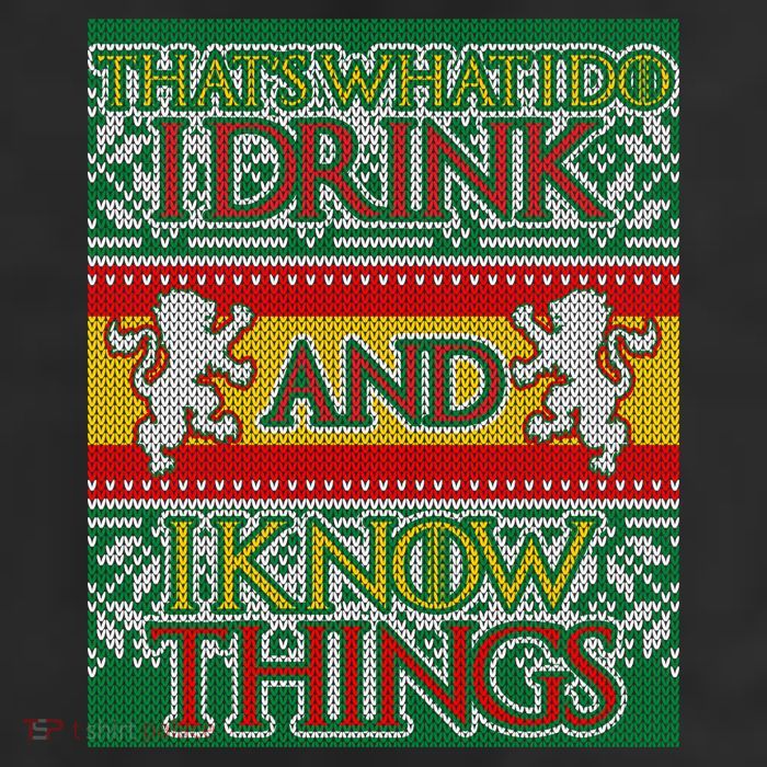 GOT I Drink and I Know Things Ugly Christmas 11oz C Handle Ceramic Mug