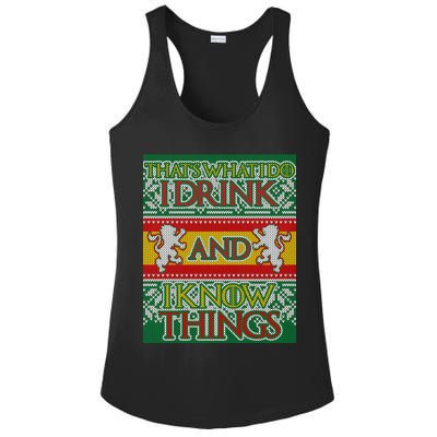 GOT I Drink and I Know Things Ugly Christmas Ladies PosiCharge Competitor Racerback Tank