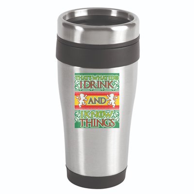 GOT I Drink and I Know Things Ugly Christmas 16oz Travel Tumbler